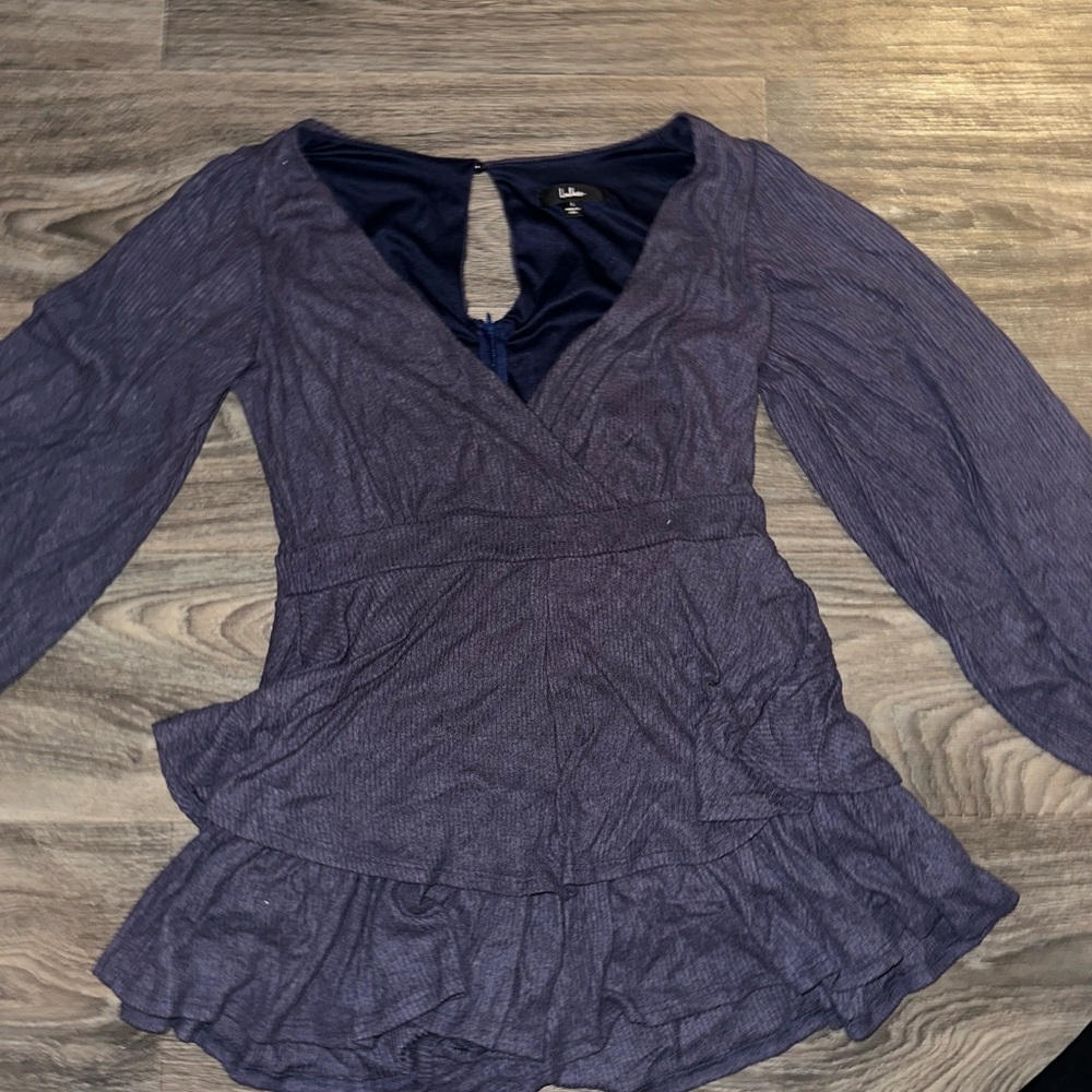 Lulus Textured Purple V-Neck Dress